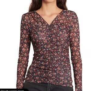 Sandro Bethanie Floral Print Long Sleeve Tee